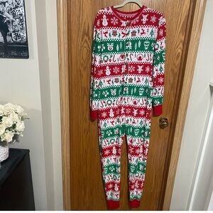 Christmas onesie with sassy bottom flap